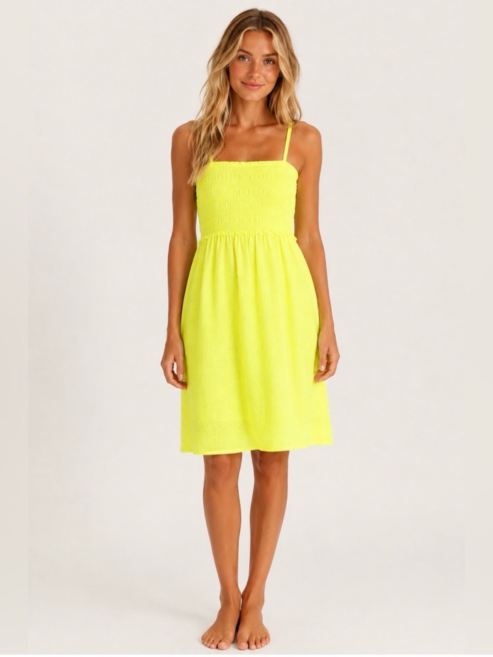 Universal Thread Yellow Smocked Sundress with Spaghetti Straps